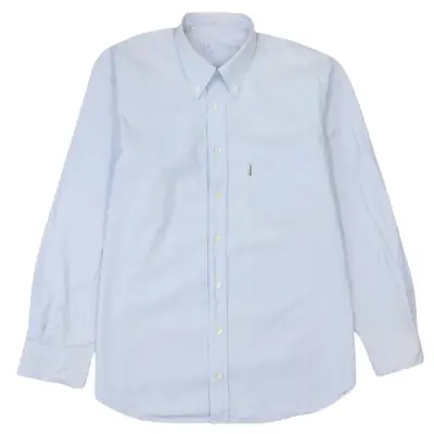 Barbour 90's Vintage Long Sleeve Button Up Men's Large Shirt Blue