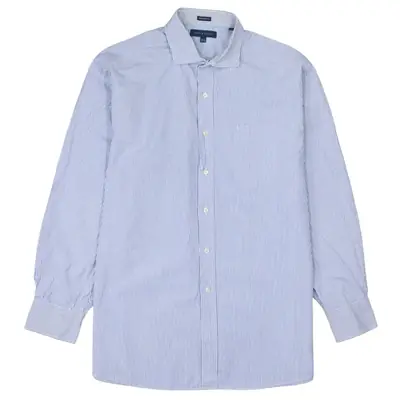 Tommy Hilfiger 90's Blue Long Sleeve Button Up Shirt XLarge Vintage