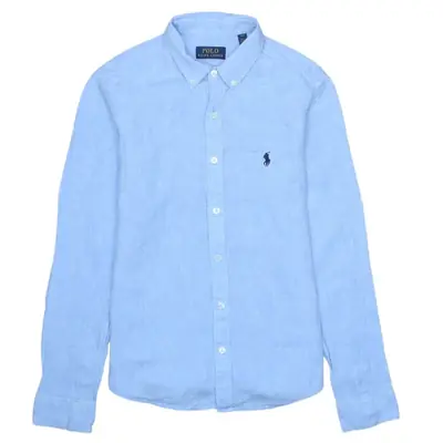 Polo Ralph Lauren 90's Vintage Blue Long Sleeve Button Up Shirt Men's 