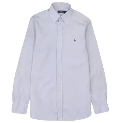 Polo Ralph Lauren 90's Vintage Purple Shirt Medium, Long Sleeve Button