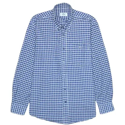 Vintage Lacoste 90's Blue Long Sleeve Button Up Shirt - Men's Large