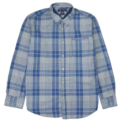 Tommy Hilfiger 1990s Vintage XL Blue Shirt Long Sleeve Button Up