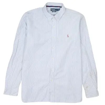 Vintage Polo Ralph Lauren 90's Baggy Chino Long Sleeve Shirt XL White