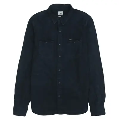 Vintage Lee 90's Black Long Sleeve Button Up Shirt Medium