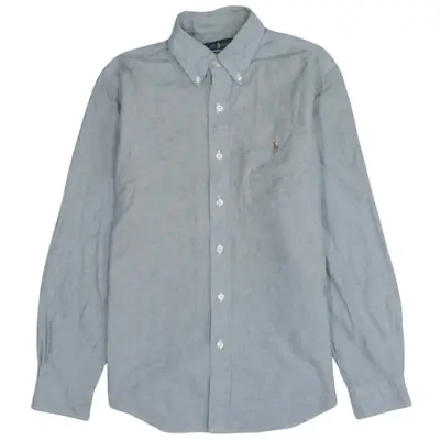 Vintage Polo Ralph Lauren 90's Grey Long Sleeve Shirt Men M