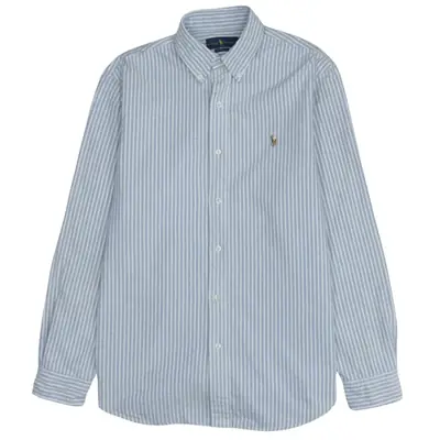 Polo Ralph Lauren Vintage Medium Blue Long Sleeve Button Up Shirt
