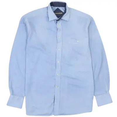 Vintage 90s Citta Di Milano Blue Long Sleeve Button-Up Shirt, Men's La