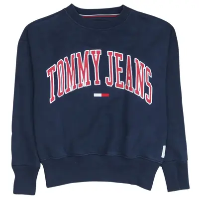 Tommy Jeans 90's Spellout Crew Neck Sweatshirt Navy Blue XSmall