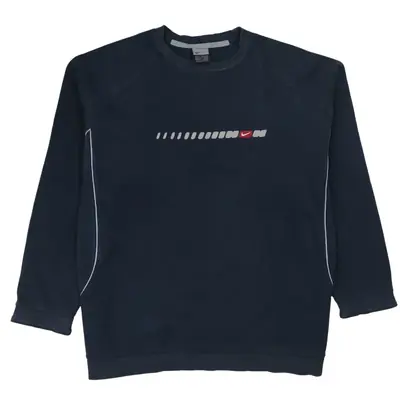 Vintage Navy Blue Nike 90's Swoosh Crew Neck Sweatshirt XLarge