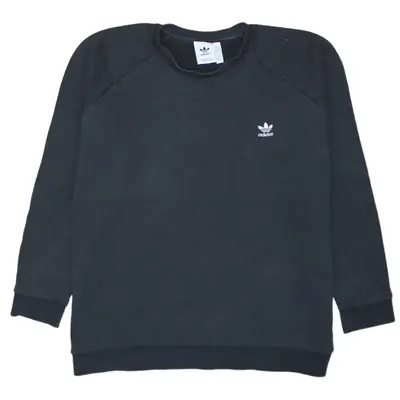 Adidas 90's Vintage Black Lightweight Crew Neck Sweatshirt XXLarge 2XL