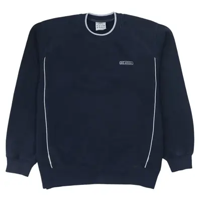 Adidas Vintage 90s Navy Blue Lightweight Crew Neck Sweatshirt Small