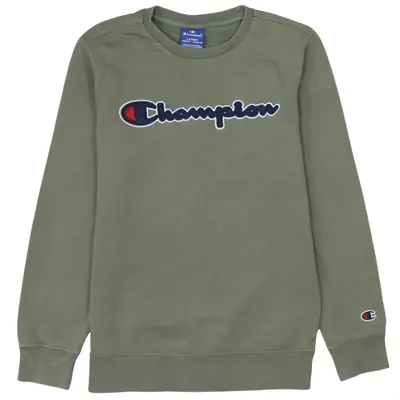 Champion Men's Large 90's Green Spellout Crew Neck Sweatshirt Cotton