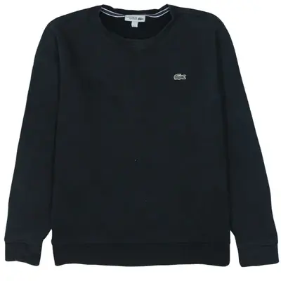 Lacoste Men's XLarge Black Crew Neck Sweatshirt Cotton Vintage