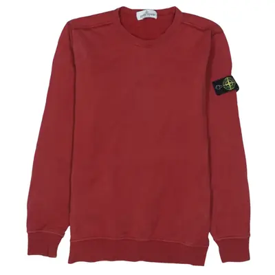 Stone Island Red Cotton Sweatshirt XS Lightweight Crew Neck
