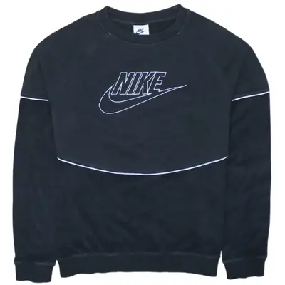 Vintage Nike Black XLarge Sweatshirt Men's Crew Neck Swoosh Logo
