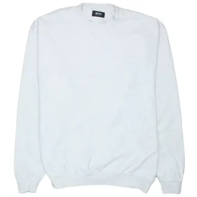 HUGO BOSS Men's XLarge Vintage Grey Crew Neck Cotton Sweatshirt