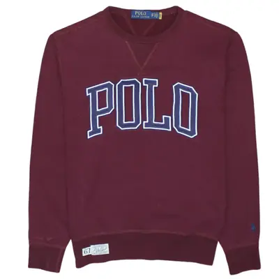 Polo Ralph Lauren Men's XSmall Burgundy Red Cotton Spellout Sweatshirt
