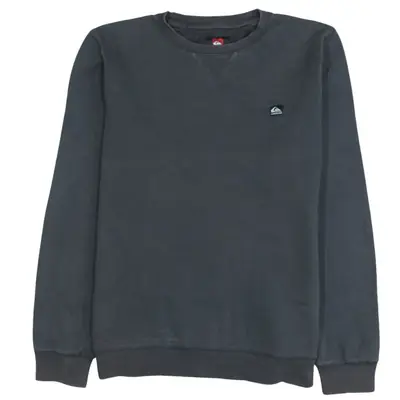 Vintage QuikSilver 90s Grey Crew Neck Sweatshirt, Med, Cotton Retro