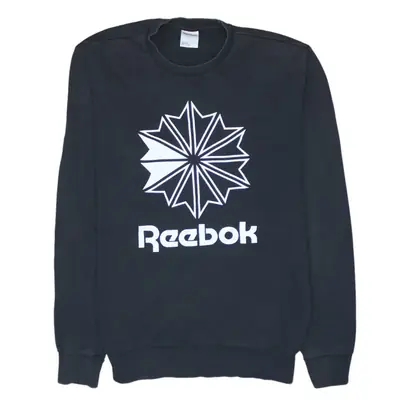 Reebok Black 90's Spellout Crew Neck Sweatshirt Men's Medium