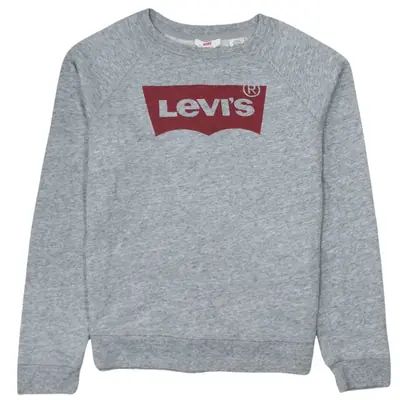 Levi's Heather Grey Sweatshirt Men's Small Printed Batwing Logo Crewne