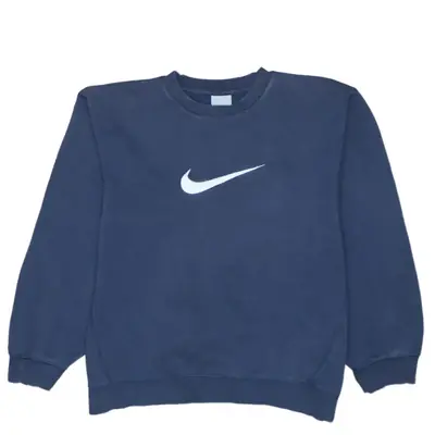 Nike Vintage 90's Center Swoosh Navy Blue Crew Neck Sweatshirt - Women