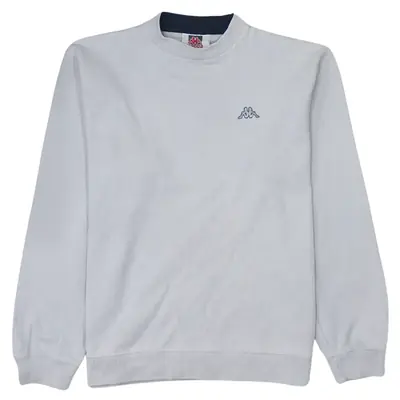 Vintage 90's Kappa Lightweight Crew Neck Sweatshirt Medium Grey