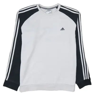 Adidas 90's Black Striped Sleeve Crew Neck Sweatshirt Men's Medium
