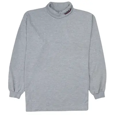 Reebok 90s Vintage Grey Lightweight Turtle Neck Sweatshirt Medium