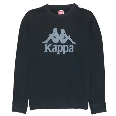 Vintage Kappa 90's Black Spellout Crew Neck Sweatshirt Men's Medium