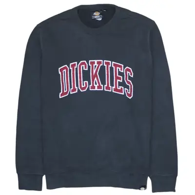 Vintage 90's Dickies Spellout Crew Neck Sweatshirt Medium Black