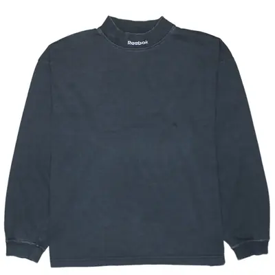 Reebok 90's Vintage Black Crew Neck Sweatshirt Men’s Small Cotton