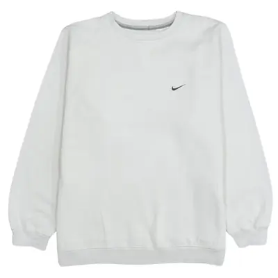 Vintage Nike 90's White Swoosh Crew Neck Sweatshirt Men's Large