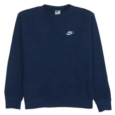 Nike Navy Blue Sweatshirt Men's XLarge Embroidered Swoosh Logo Crewnec