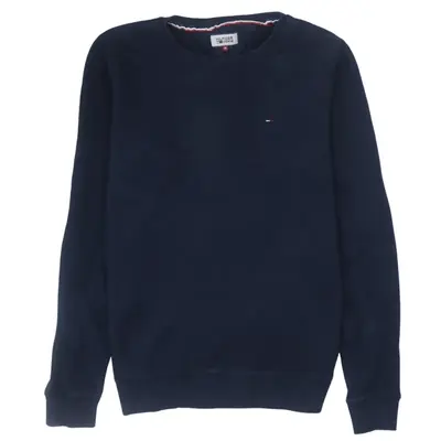 Tommy Hilfiger 90's Navy Blue Medium Crew Neck Sweatshirt - Vintage Li