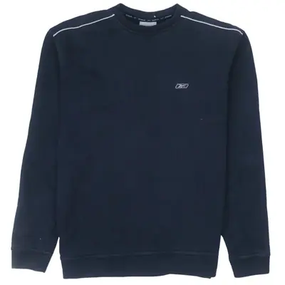 Vintage Reebok 90's Crew Neck Navy Blue Sweatshirt Large