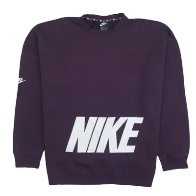 Vintage 90's Nike Swoosh Crew Neck Sweatshirt Large Purple