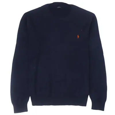 Vintage Polo Ralph Lauren 90s Navy Blue Crew Neck Sweatshirt - Men's M
