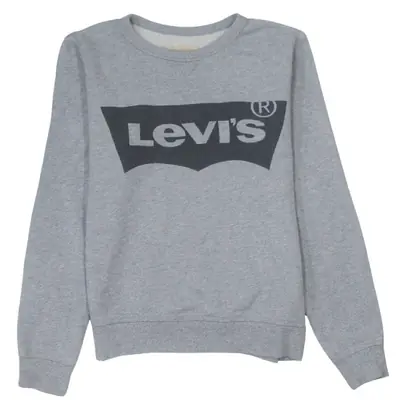 Vintage Levi's 90s Grey Cotton Spellout Crew Neck Sweatshirt Small
