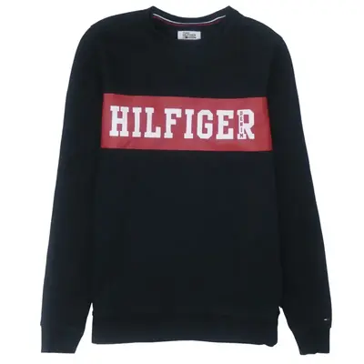 Tommy Hilfiger Vintage 90's Crew Neck Black Sweatshirt Men's Medium