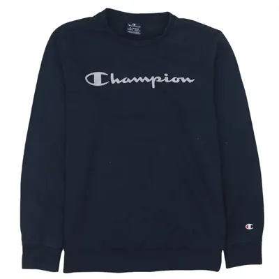 Champion 90s Vintage Navy Crew Neck Spellout Sweatshirt Women's XL