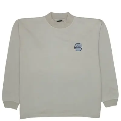 QuikSilver Vintage 90's Beige Cream Turtle Neck Sweatshirt, Lightweigh