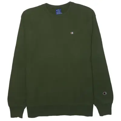 Champion Dark Green Sweatshirt Men's Large Embroidered Logo Crewneck P