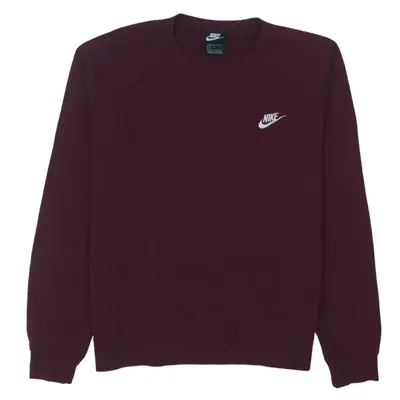 Nike Burgundy Crewneck Sweatshirt 00s Y2K - Size Medium