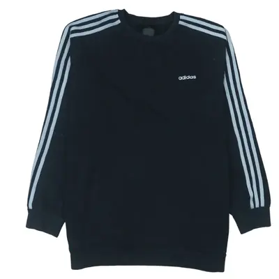 Adidas Black Crew Neck Jumper 90s – Size Medium