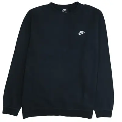 Nike Black Sweatshirt Men's XXLarge Embroidered Swoosh Logo Crewneck P