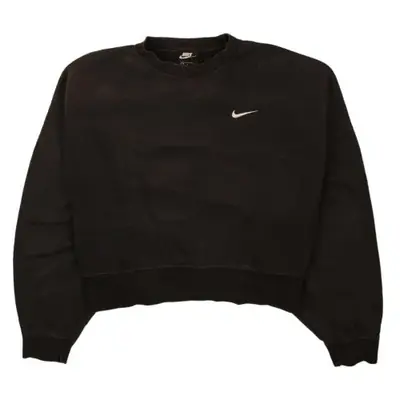 Nike 90's Vintage Black Swoosh Crew Neck Sweatshirt Women's Large