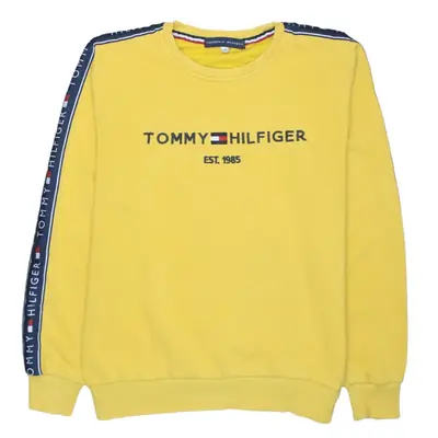 Tommy Hilfiger Yellow 90's Spellout Crew Neck Sweatshirt Men's Small V