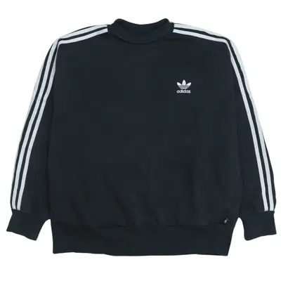 Adidas Vintage 90's Black Striped Sleeve Crew Neck Sweatshirt Women's 