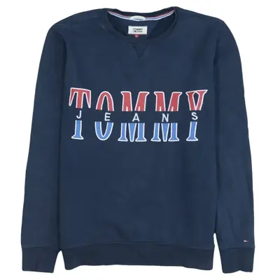 Tommy Jeans 90's Spellout Crew Neck Sweatshirt Large Navy Blue