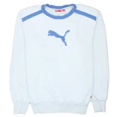 Puma 90's White Spellout Crew Neck Sweatshirt Men's Medium